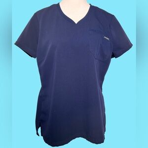 Jaanuu Navy Blue Scrub Top Medium